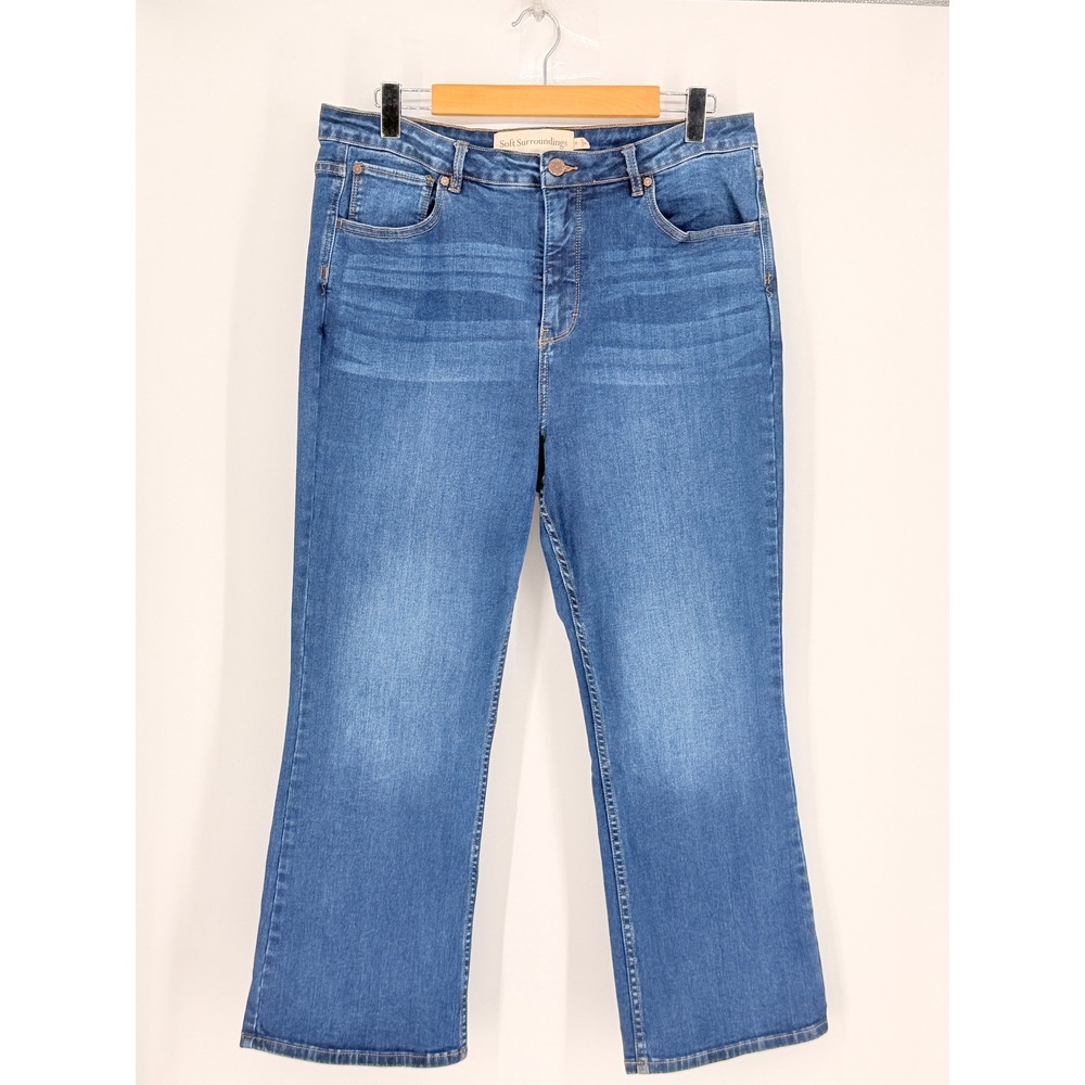 Soft Surroundings Womens High Rise Flare Jeans Size 16 Comfort Bootcut